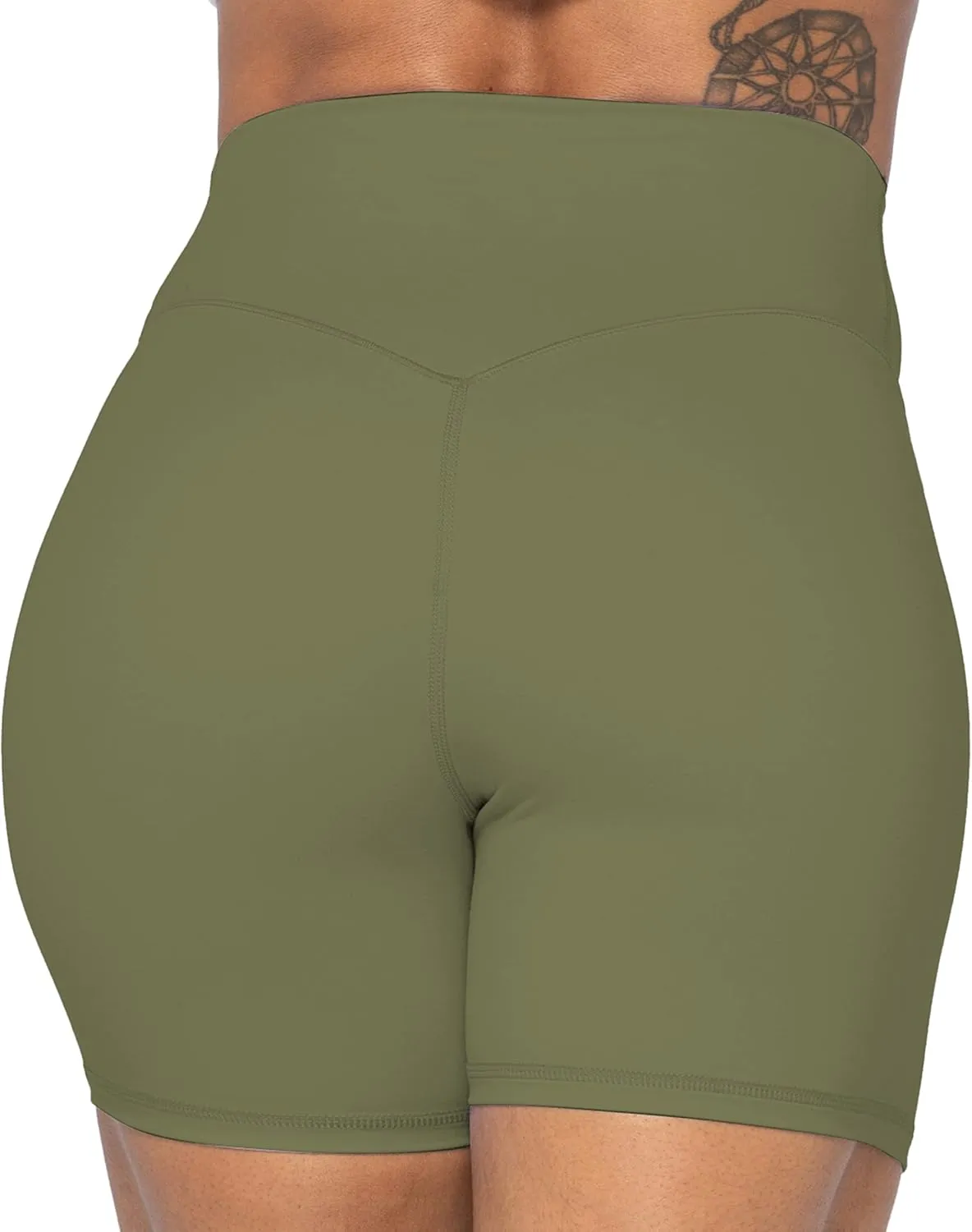 Sunzel No Front Seam High Waist Biker Shorts for Women, Squat Proof Yoga Workout Gym Bike Shorts