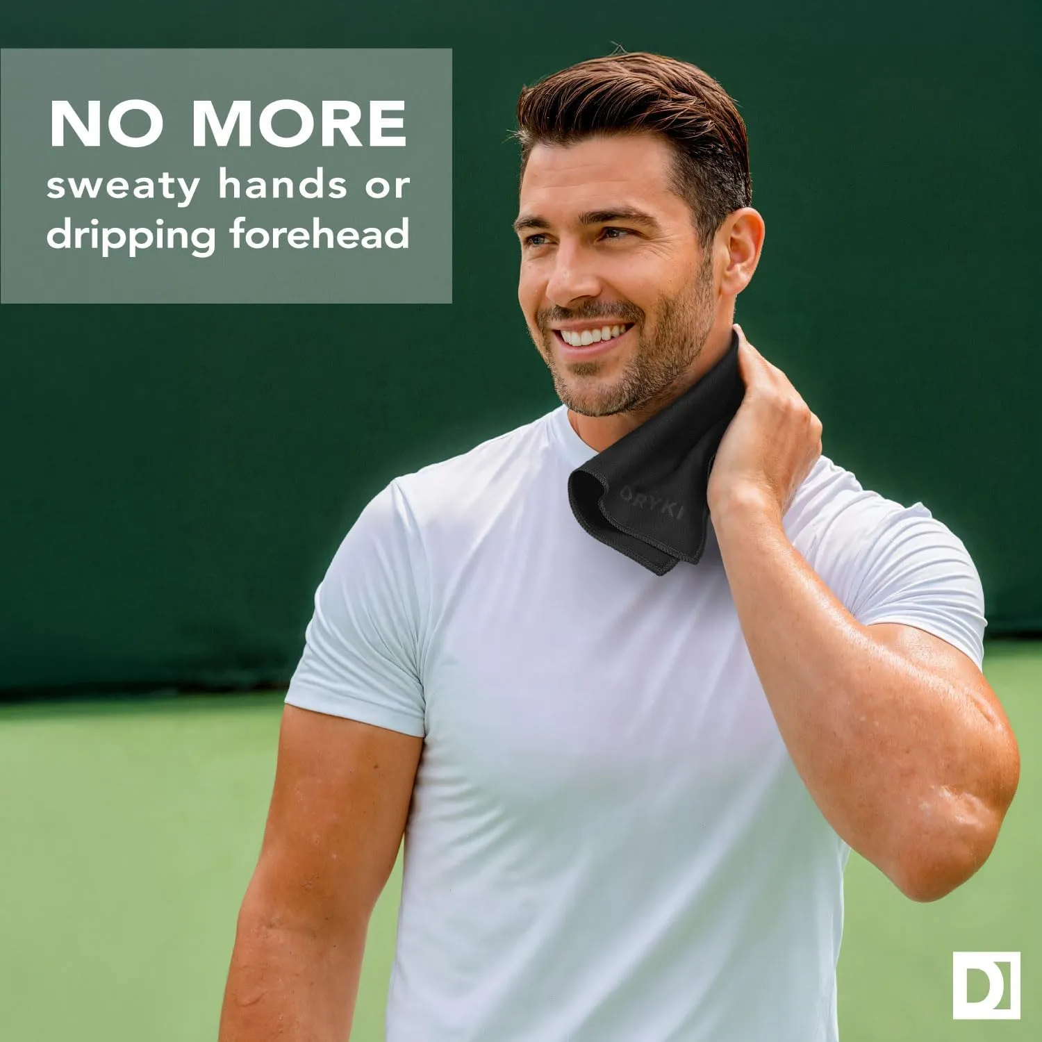 Sweat Absorbing Handkerchiefs - The Original Quick-Dry Microfiber Sweat Rags & Towels for Face, Hands, & Body - Perfect for Gym, Sports, and Work (Black: Large Size, 3 Pack)