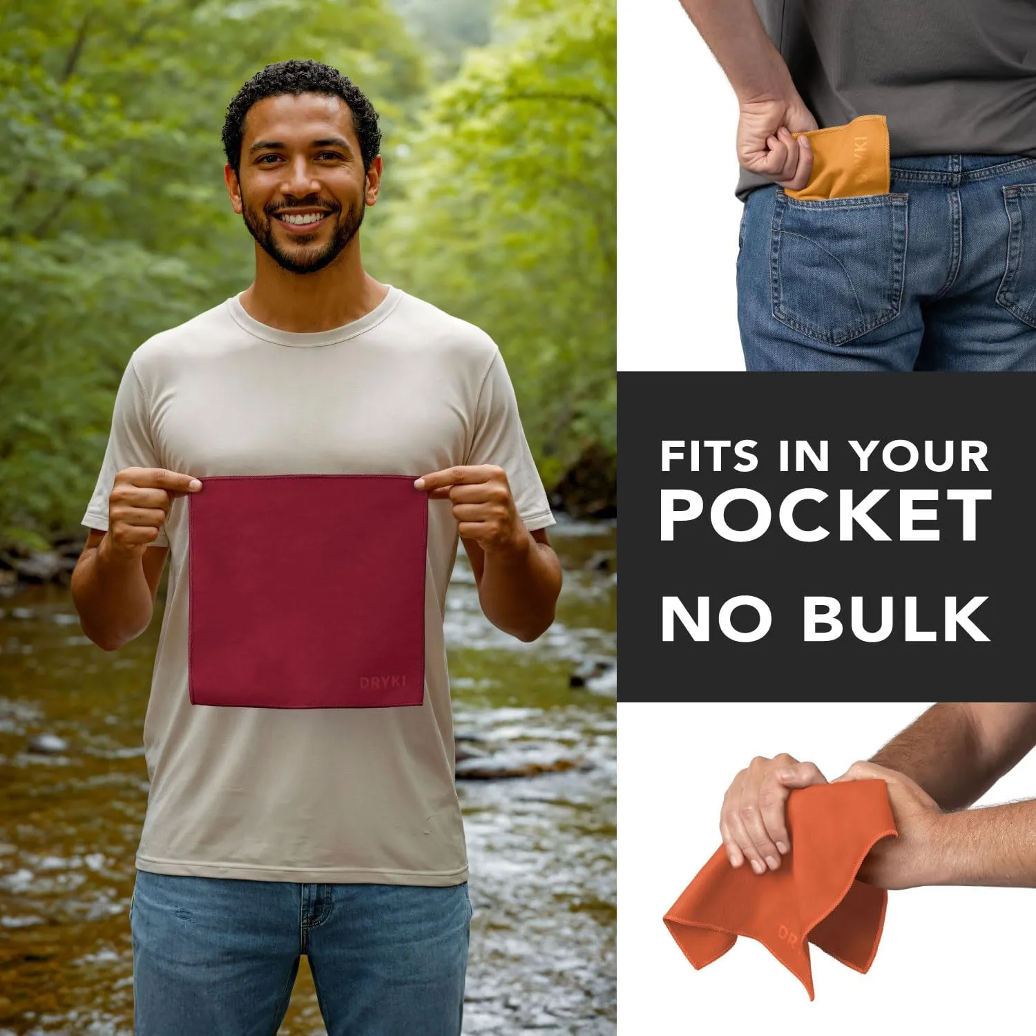 Sweat Absorbing Handkerchiefs - The Original Quick-Dry Microfiber Sweat Rags & Towels for Face, Hands, & Body - Perfect for Gym, Sports, and Work (Mountain: 5 Pack)