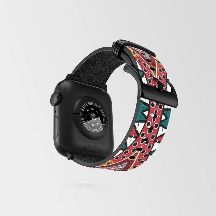 Tribal Kaleidoscope Bespoke Vegan Leather Apple Watch Band