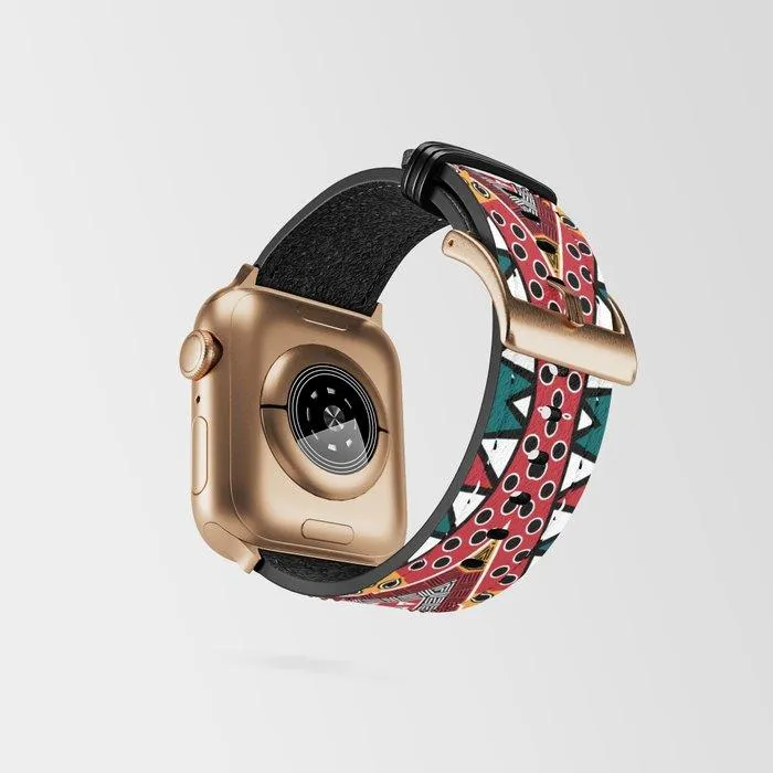 Tribal Kaleidoscope Bespoke Vegan Leather Apple Watch Band