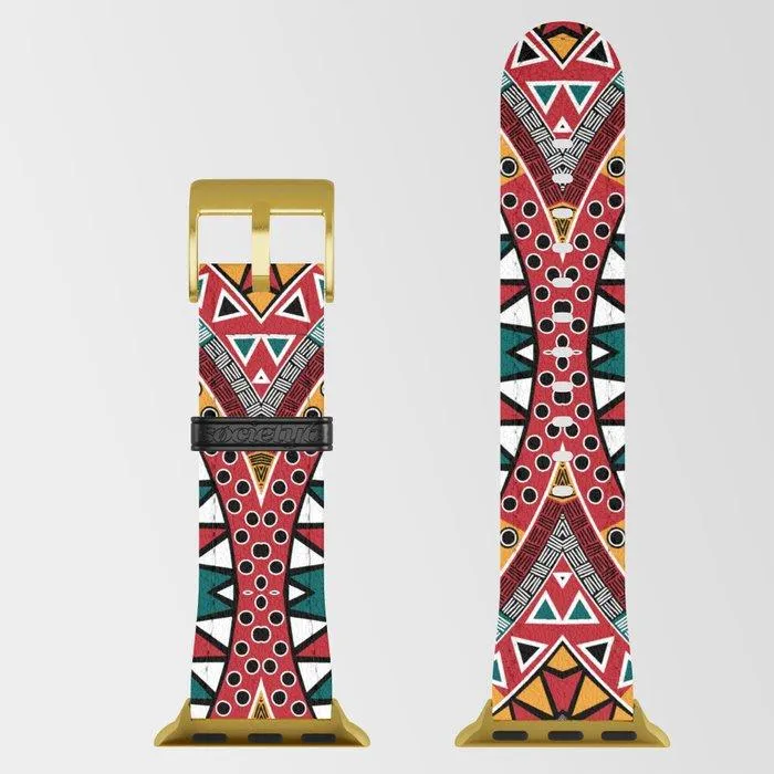 Tribal Kaleidoscope Bespoke Vegan Leather Apple Watch Band