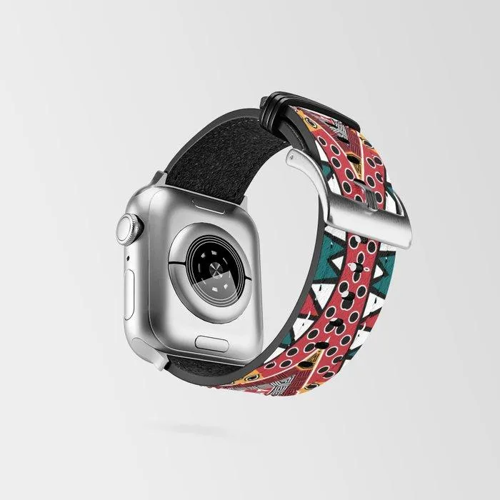 Tribal Kaleidoscope Bespoke Vegan Leather Apple Watch Band