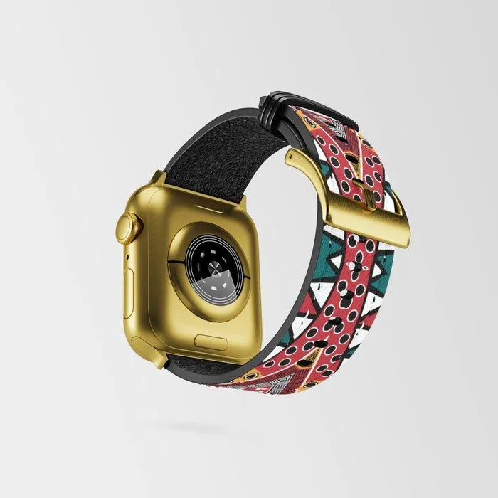 Tribal Kaleidoscope Bespoke Vegan Leather Apple Watch Band