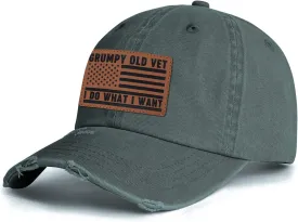 Unisex Adjustable Patriotic Veterans Baseball Cap Veteran Hats, Birthday, Father's Day and Veterans Day Gift for Men