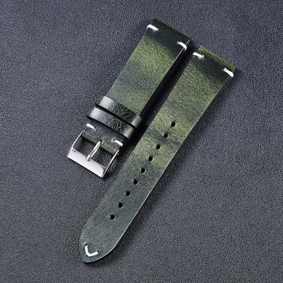 Vintage Oiled Leather Watch Straps Compatible with the Garmin Active S