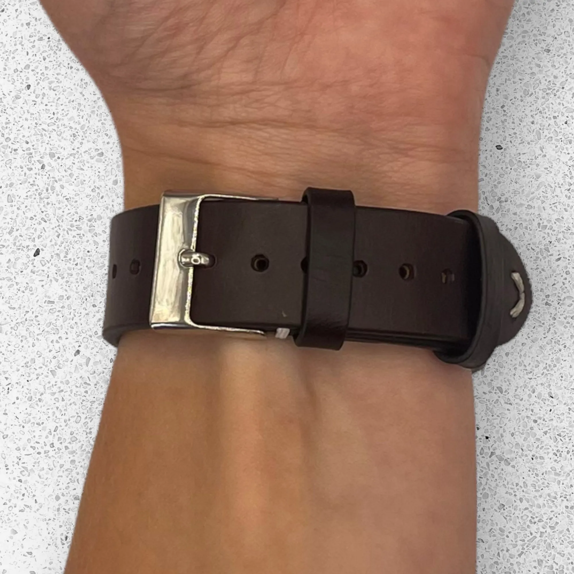 Vintage Oiled Leather Watch Straps Compatible with the Garmin Active S