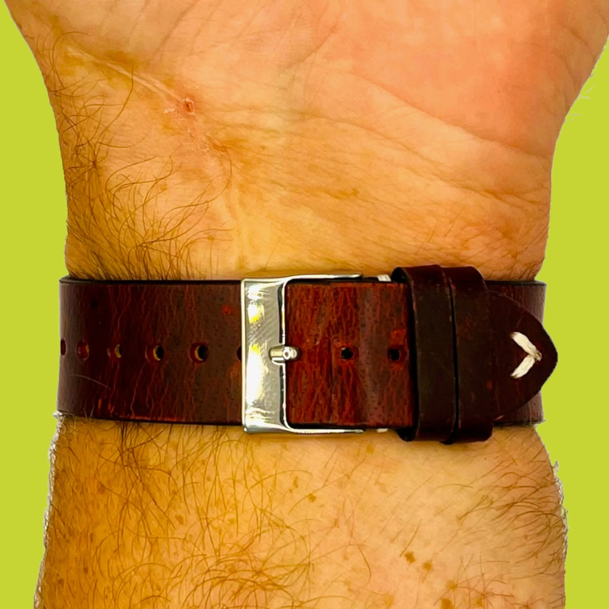 Vintage Oiled Leather Watch Straps Compatible with the Garmin Active S
