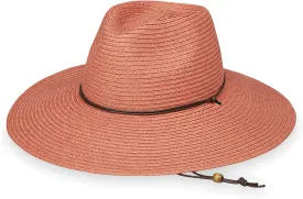 Wallaroo Hat Company Women's Sanibel Fedora  UPF 50  UV Sun Hat, Wide Brim, Packable, Chin Strap, Adjustable, 2 Sizes