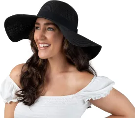 Women Floppy Sun Hat with Wide BrimFoldable Roll-Up Straw Beach Hat UPF 50