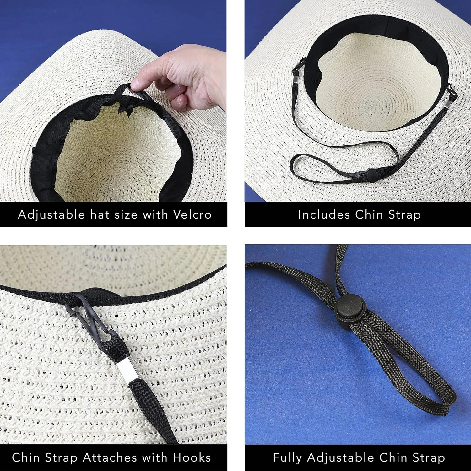 Women Floppy Sun Hat with Wide BrimFoldable Roll-Up Straw Beach Hat UPF 50