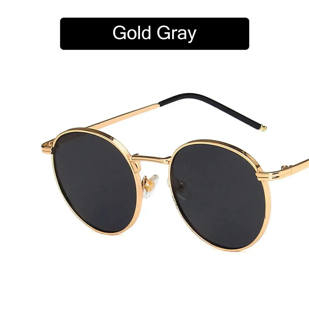 Women Men Sunglases Round Sun Glasses Women's Metal Frame Eyewear Fishing Glasses UV400 Shades