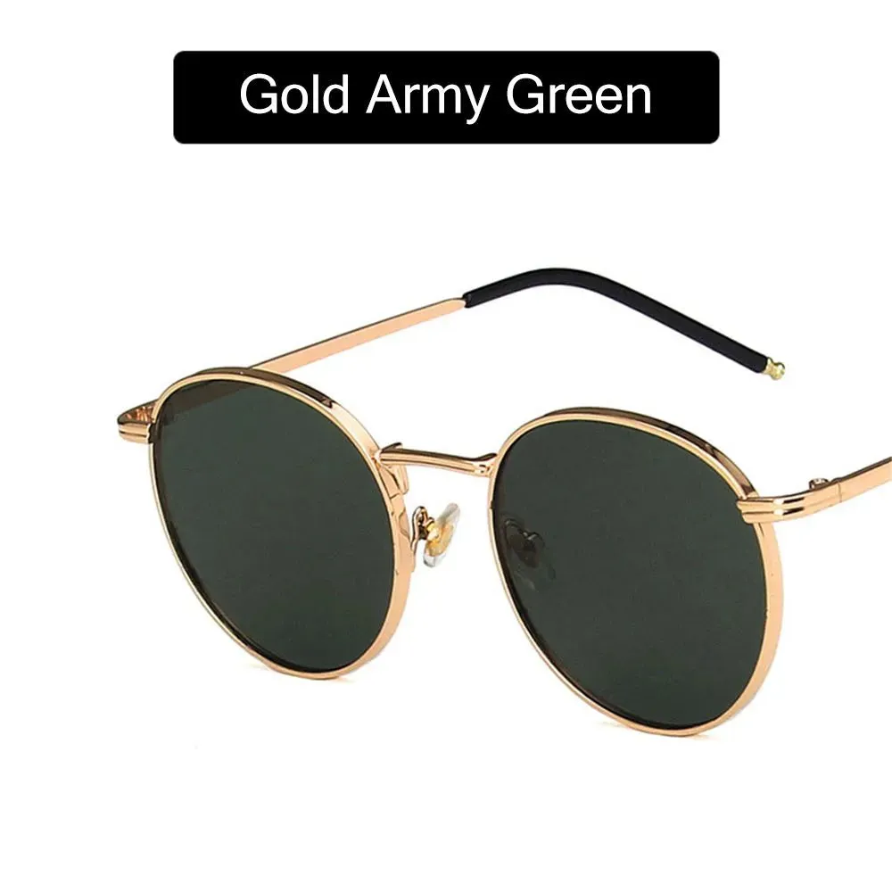 Women Men Sunglases Round Sun Glasses Women's Metal Frame Eyewear Fishing Glasses UV400 Shades
