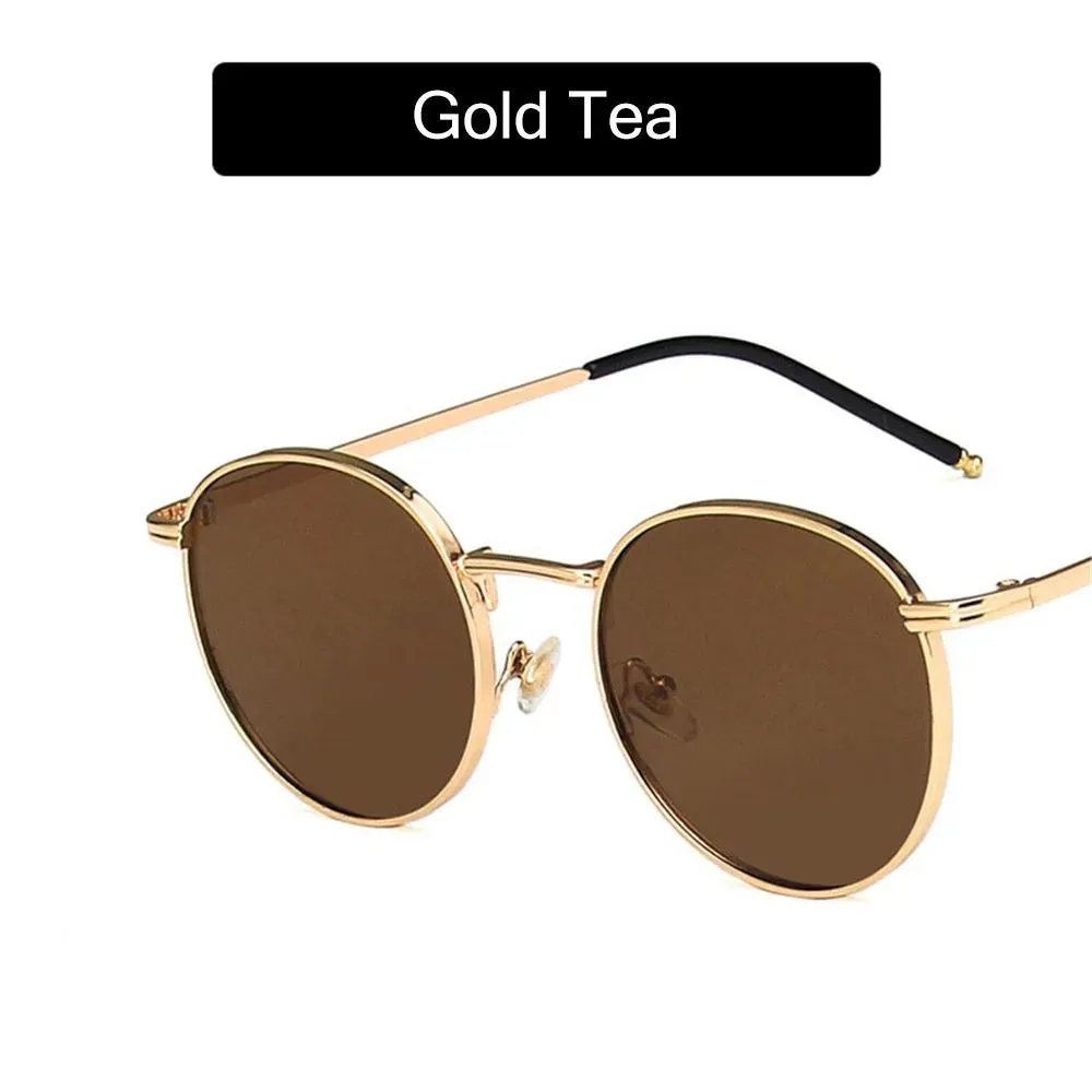 Women Men Sunglases Round Sun Glasses Women's Metal Frame Eyewear Fishing Glasses UV400 Shades