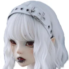 Women Steampunk Spikes PU Leather Gothic Headband